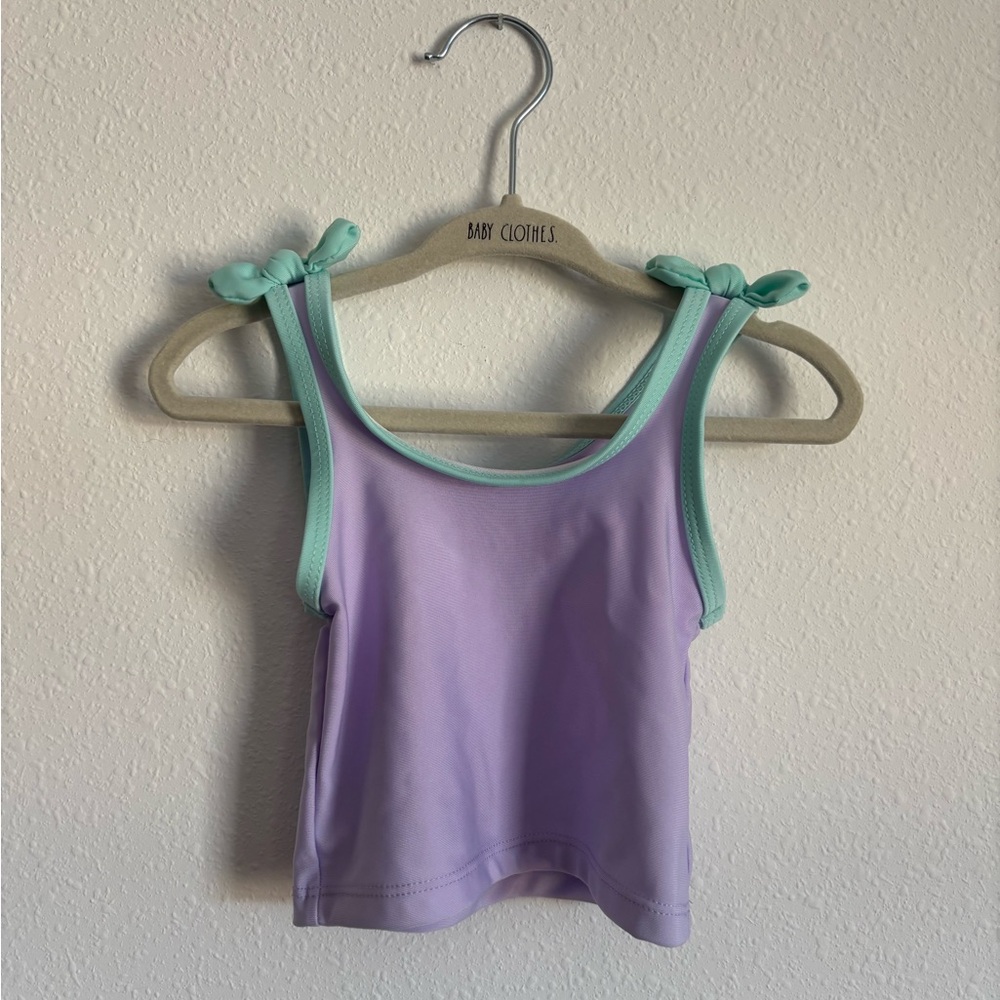 Wonder Nation Purple and Mint Swim Top